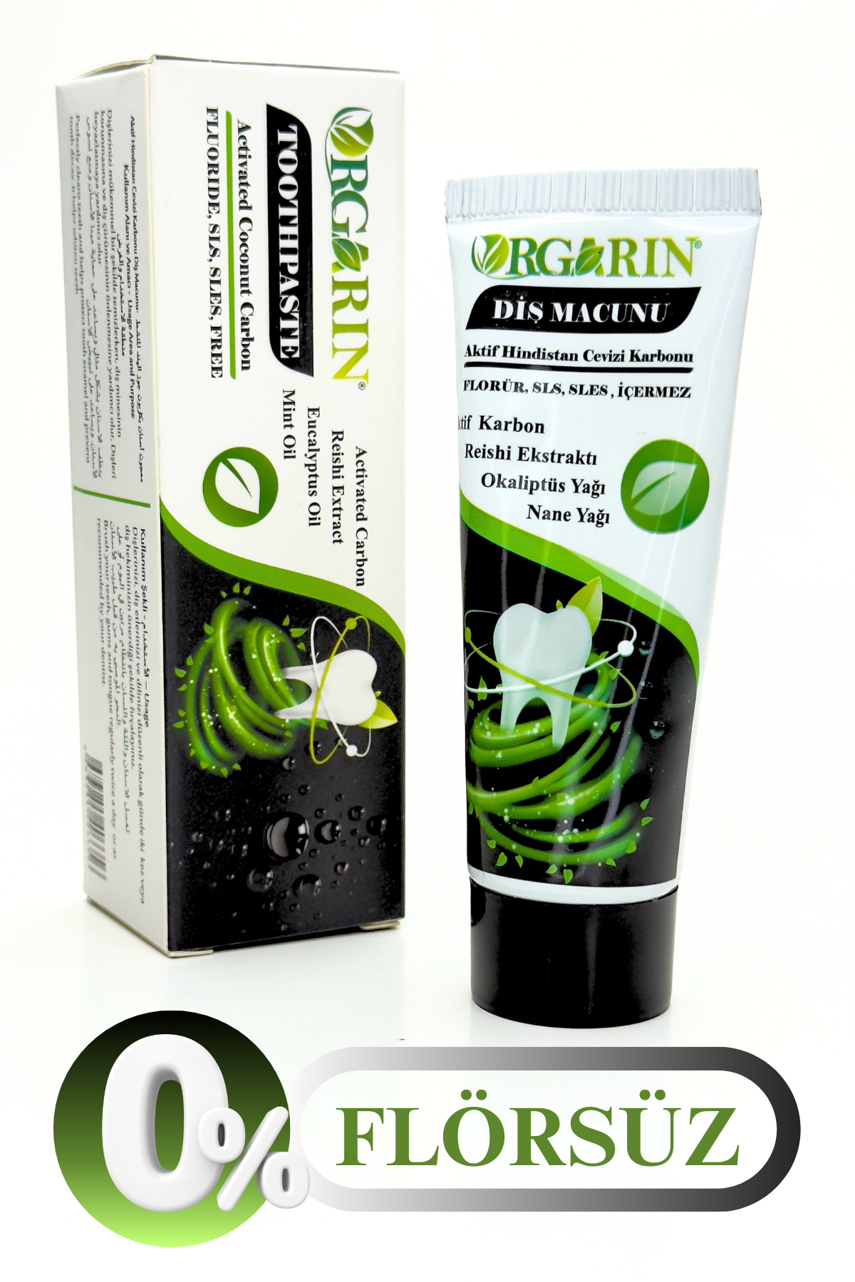 Aktif Karbonlu Florürsüz Diş Macunu 75 ml