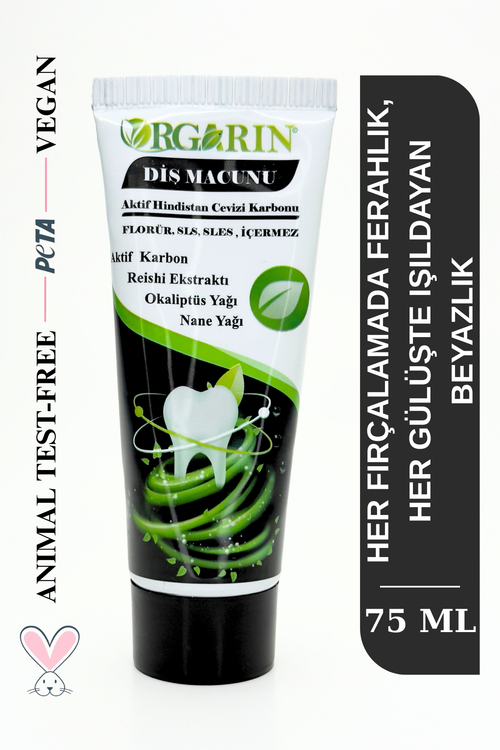 Aktif Karbonlu Florürsüz Diş Macunu 75 ml