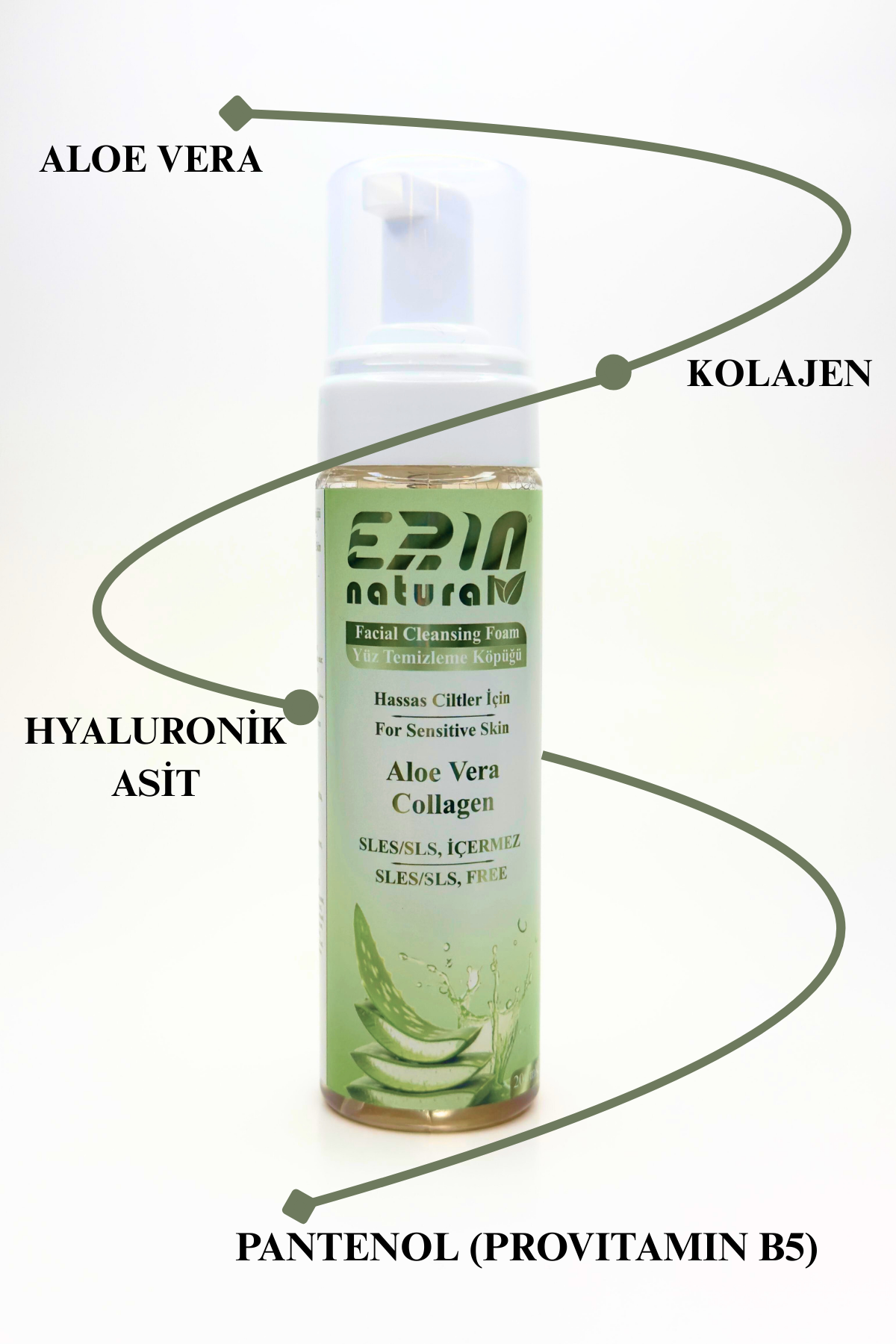 Nemlendirici Besleyici Yüz Temizleme Köpüğü Hassas Cilt Için - Sülfatsız 200 ml